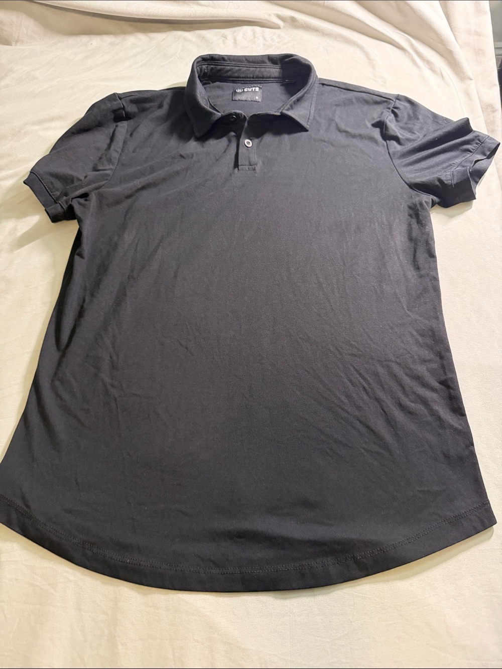 Cuts Clothing Men's Black Polo Shirt with Two-Button Placket